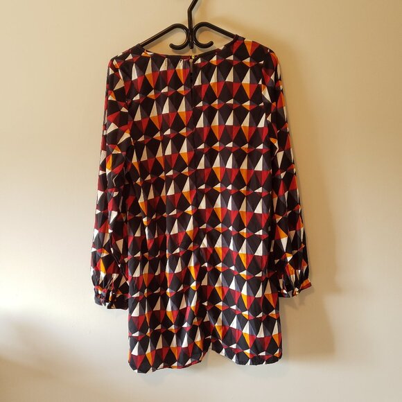Brave Soul Vibrant Patterned Long-Sleeve Mini Dress Medium. - Picture 4 of 5
